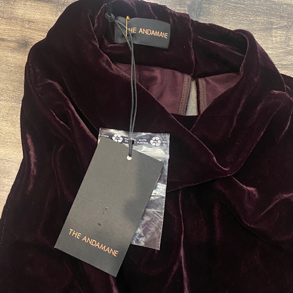 The Andamane High Neck Velvet Open Back Maxi Dress - Picture 8 of 13